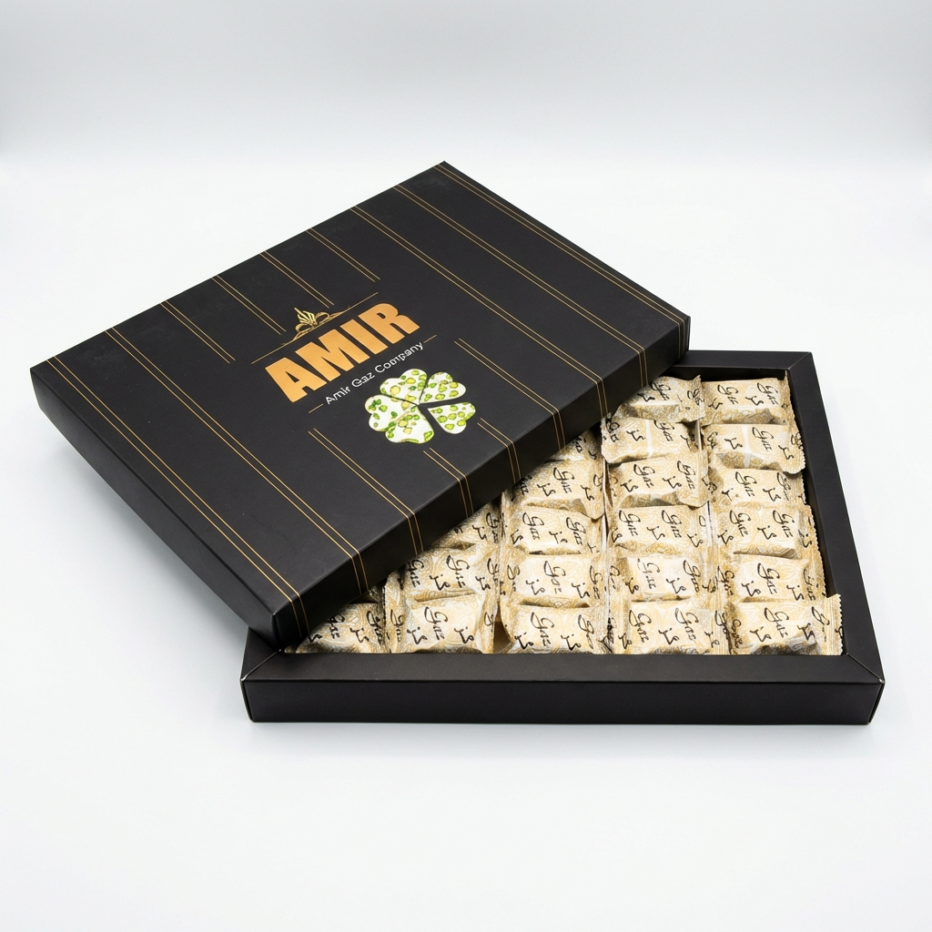 گز 30٪ پسته لقمه - جعبه مجلسی (۳۵۰ گرم)